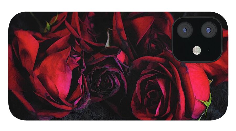 Red Roses Black Velvet - Phone Case