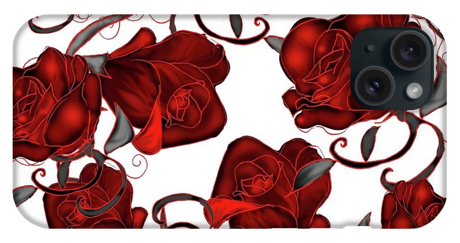 Red Roses on White - Phone Case