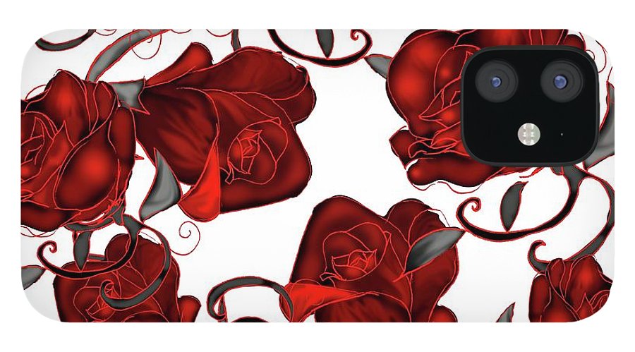 Red Roses on White - Phone Case