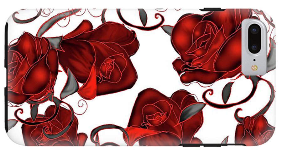 Red Roses on White - Phone Case
