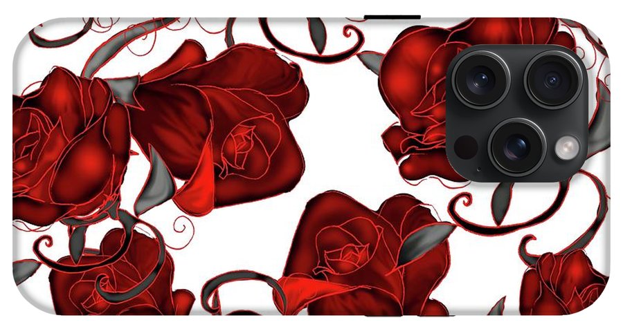 Red Roses on White - Phone Case