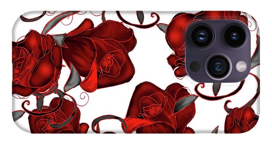 Red Roses on White - Phone Case