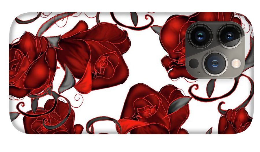 Red Roses on White - Phone Case
