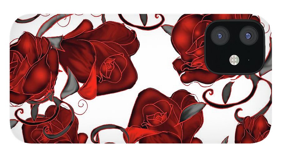 Red Roses on White - Phone Case