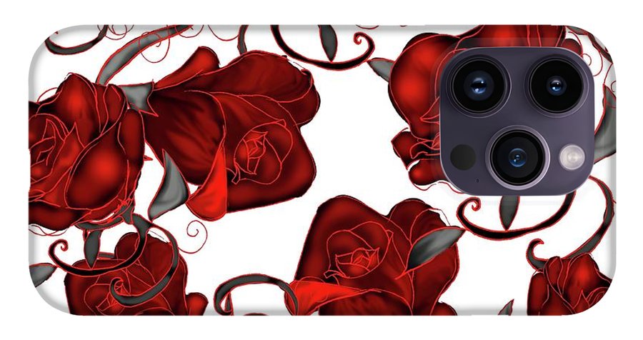 Red Roses on White - Phone Case