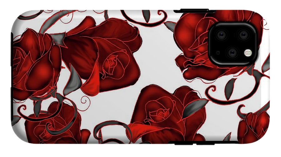 Red Roses on White - Phone Case
