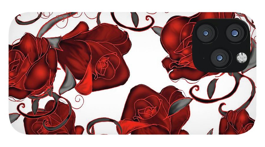 Red Roses on White - Phone Case