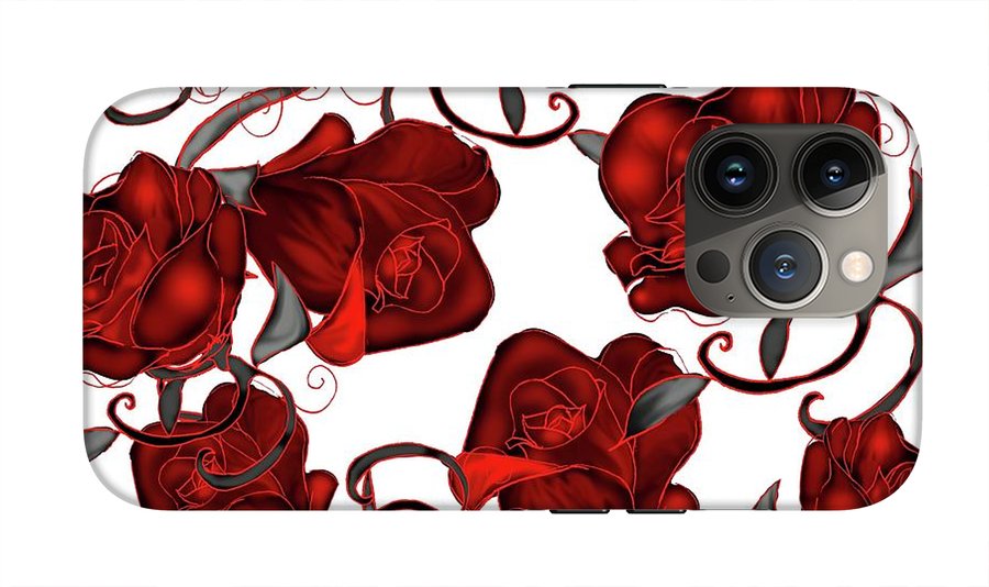 Red Roses on White - Phone Case