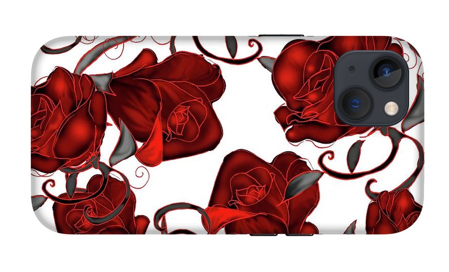 Red Roses on White - Phone Case
