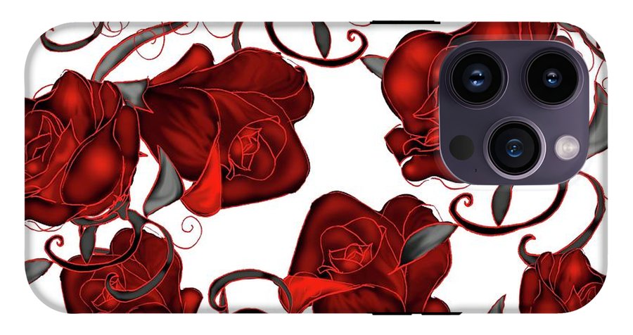 Red Roses on White - Phone Case