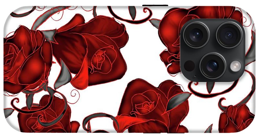 Red Roses on White - Phone Case