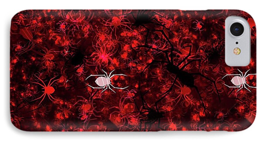 Red Spider Bokeh Pattern - Phone Case