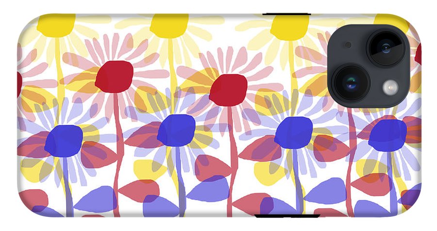 Red Yellow and Blue Sunflowers - Phone Case