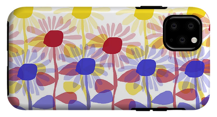 Red Yellow and Blue Sunflowers - Phone Case