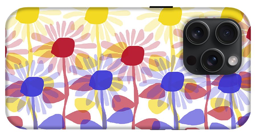 Red Yellow and Blue Sunflowers - Phone Case