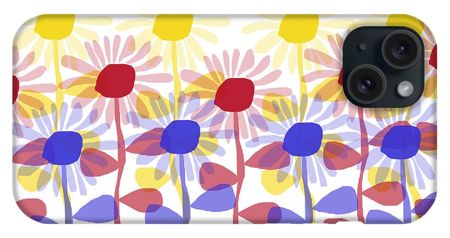 Red Yellow and Blue Sunflowers - Phone Case