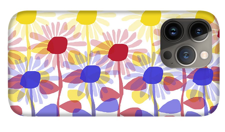 Red Yellow and Blue Sunflowers - Phone Case