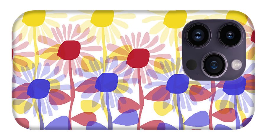 Red Yellow and Blue Sunflowers - Phone Case
