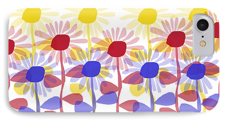 Red Yellow and Blue Sunflowers - Phone Case