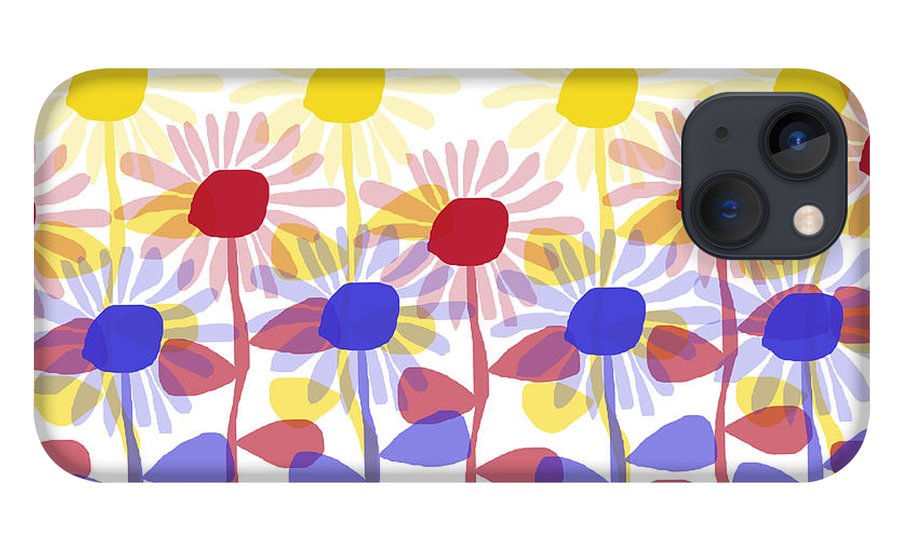 Red Yellow and Blue Sunflowers - Phone Case