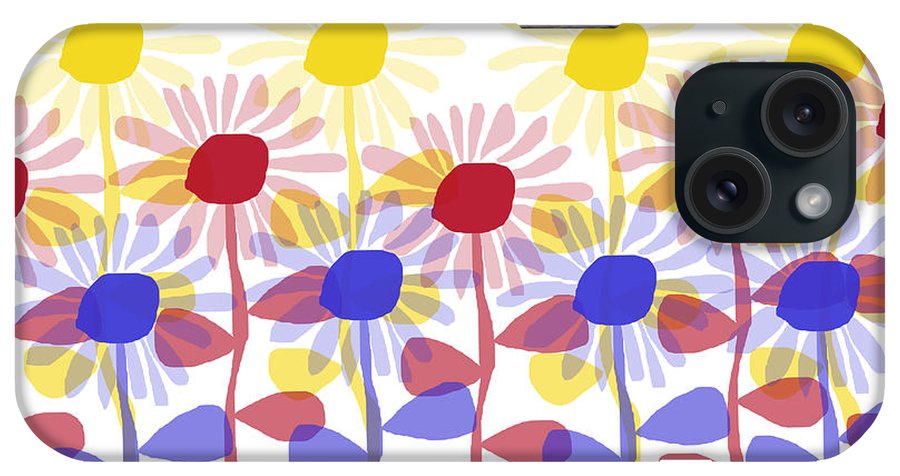 Red Yellow and Blue Sunflowers - Phone Case