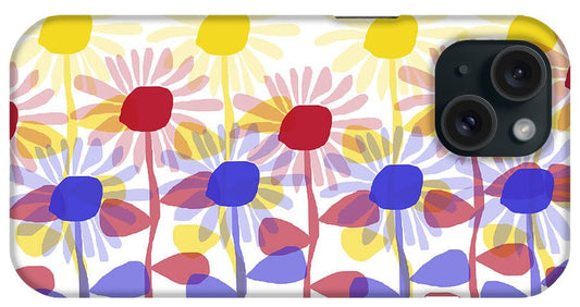Red Yellow and Blue Sunflowers - Phone Case