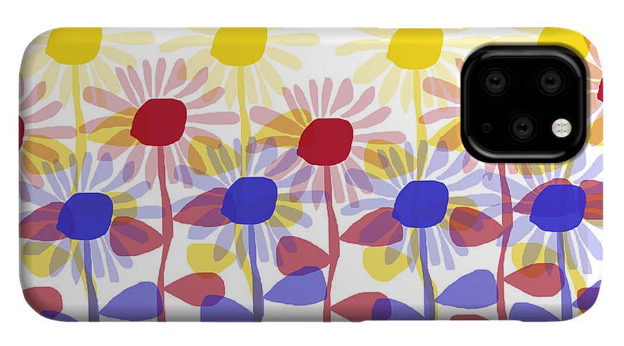 Red Yellow and Blue Sunflowers - Phone Case