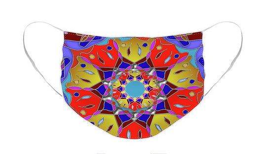 Red Yellow Blue Mandala - Face Mask