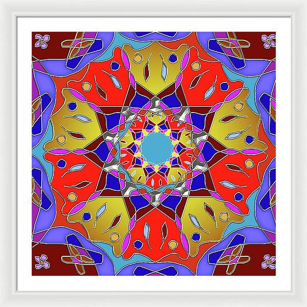 Red Yellow Blue Mandala - Framed Print