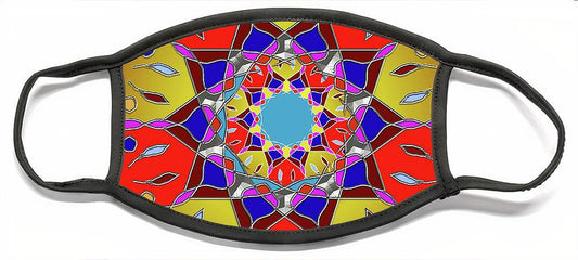 Red Yellow Blue Mandala - Face Mask