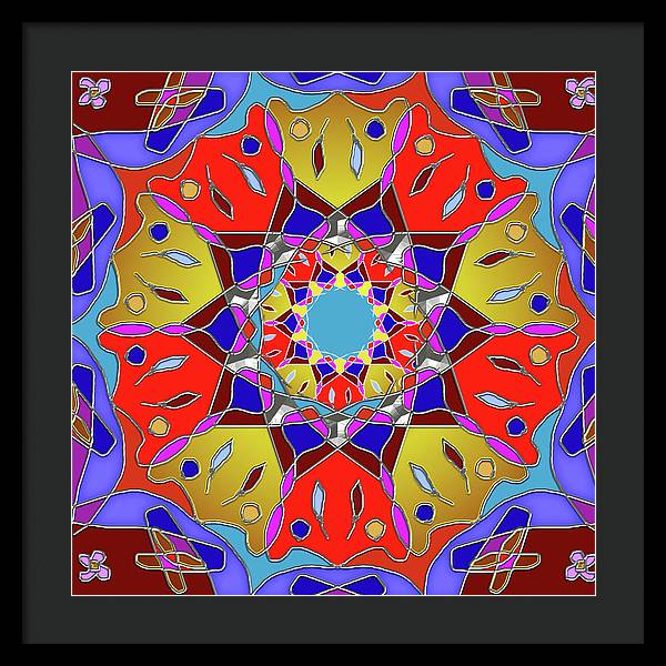 Red Yellow Blue Mandala - Framed Print