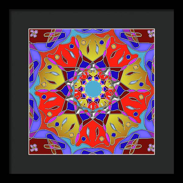 Red Yellow Blue Mandala - Framed Print