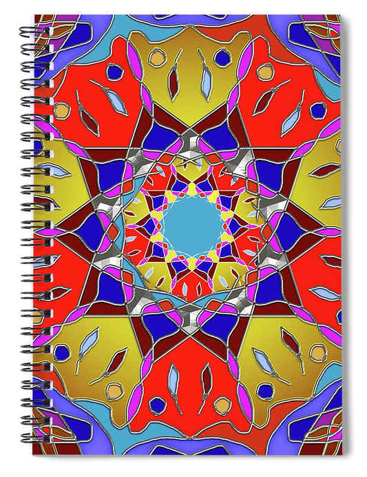 Red Yellow Blue Mandala - Spiral Notebook