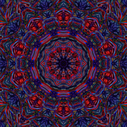Red Blue Kaleidoscope Digital Image Download