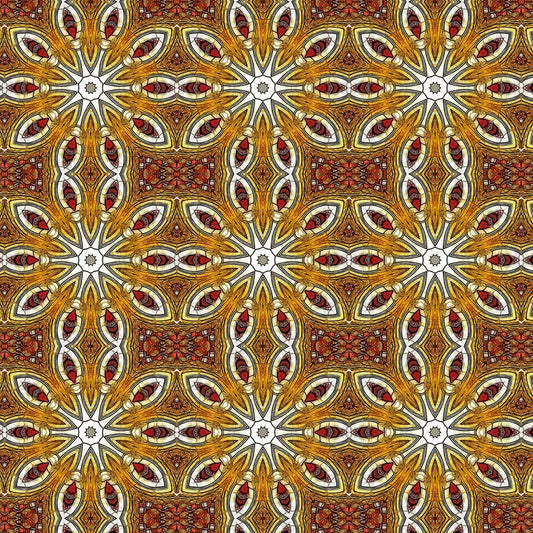 Red Gold Flower Kaleidoscope Digital Image Download