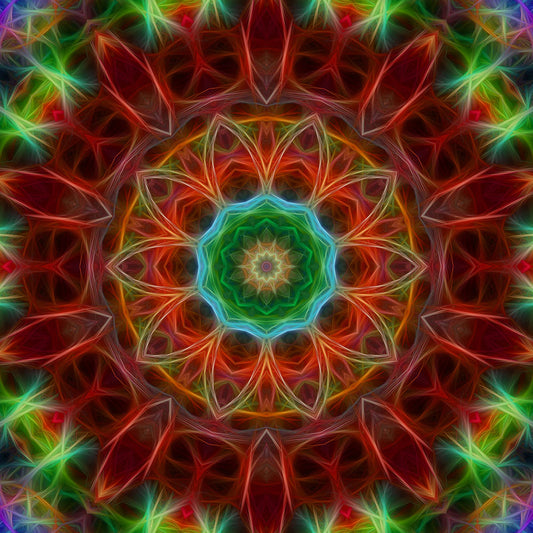 Red Green Kaleidoscope Digital Image Download