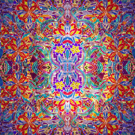 Red Purple Floral Pattern Digital Image Download