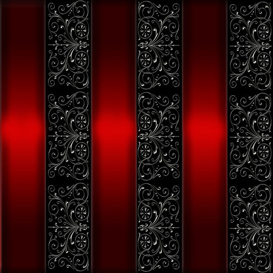 Red Ribbon and Vines Pattern Digital Image Download