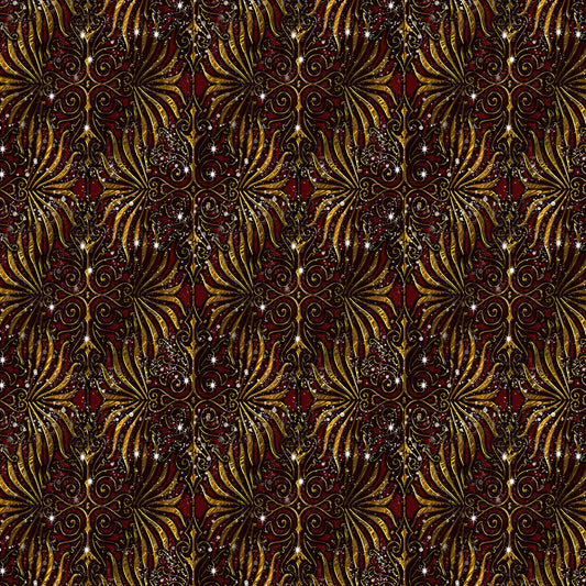 Red and Gold Victorian Sparkle Digital Image Download