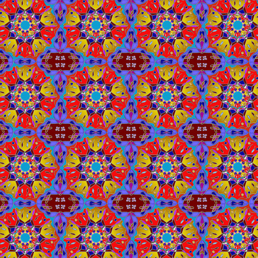 Red Yellow Blue Mandala Digital Image Download