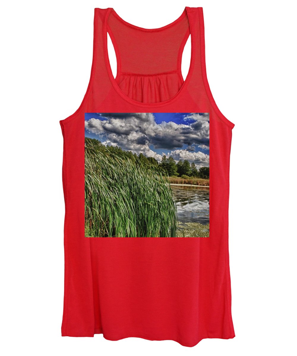 Reeds Along a Campground Lake - Women's Tank Top