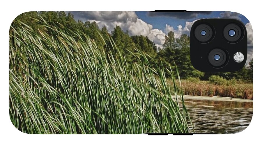 Reeds Along a Campground Lake - Phone Case