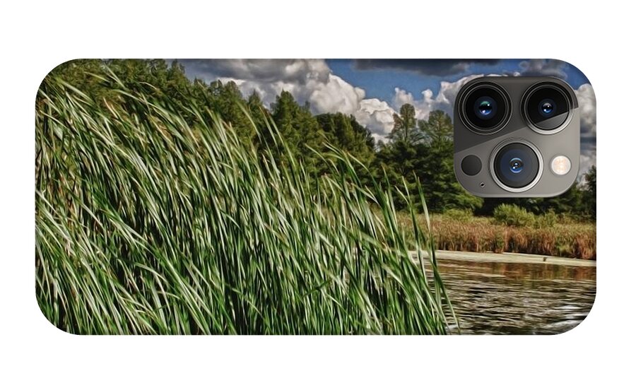 Reeds Along a Campground Lake - Phone Case