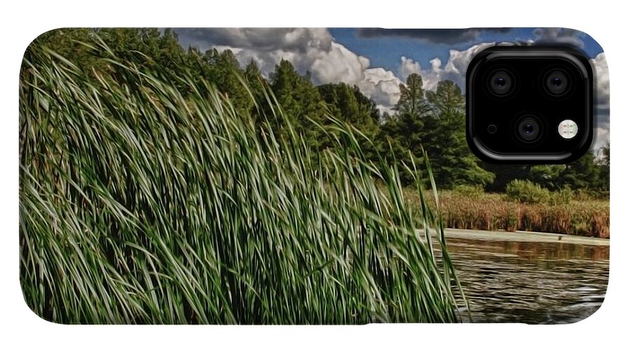 Reeds Along a Campground Lake - Phone Case