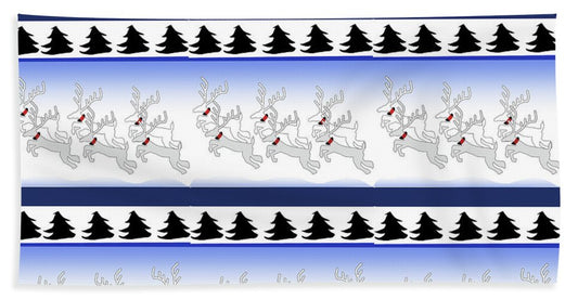 Reindeer Sweater Pattern - Beach Towel