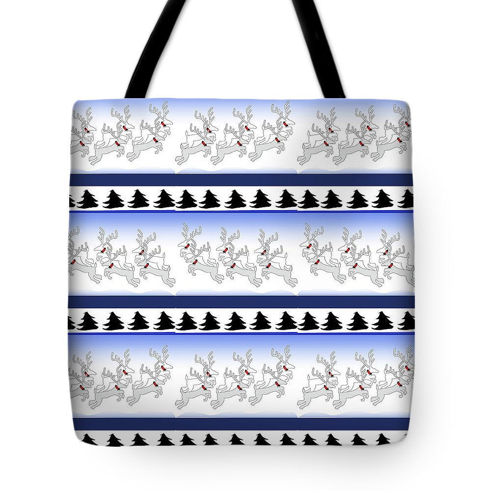 Reindeer Sweater Pattern - Tote Bag