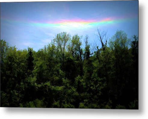 Rockford Park With Rainbow - Metal Print