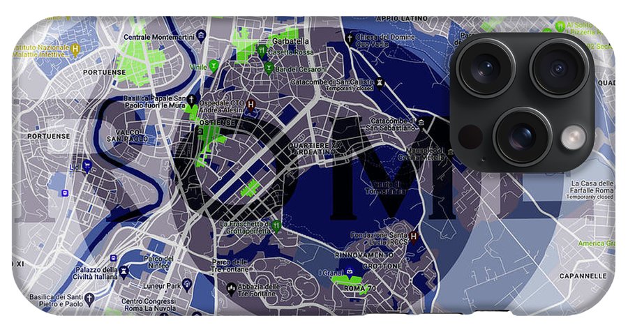 Rome Map Art - Phone Case