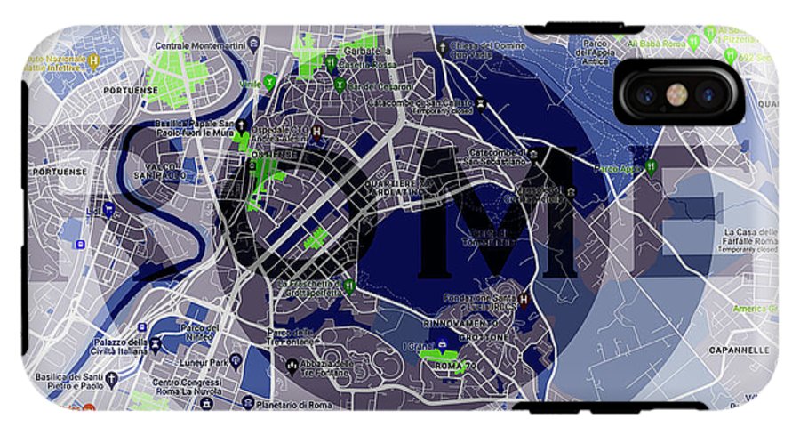 Rome Map Art - Phone Case