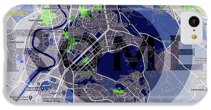 Rome Map Art - Phone Case